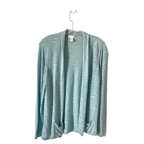 Chico's Lightweight Open Cardigan Sweater Blue Size 2 Large (12/14) - Picture 1 of 8